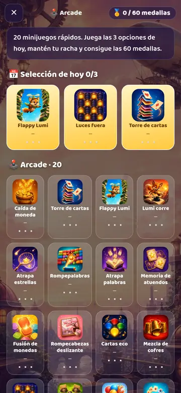 Arcade: 20 minijuegos