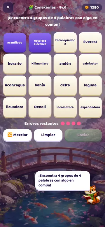 Conexiones: encuentra 4 grupos de 4