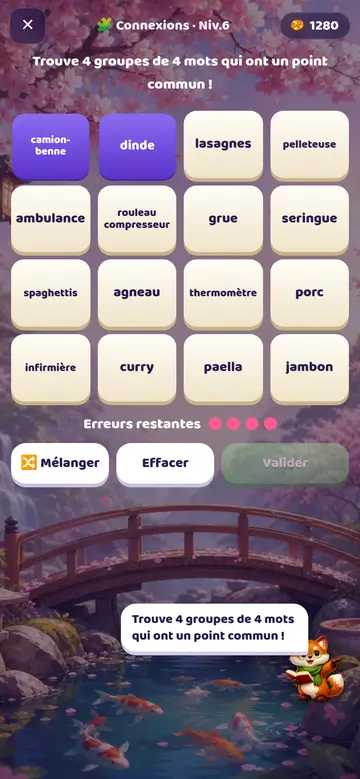 Connexions : trouvez 4 groupes de 4