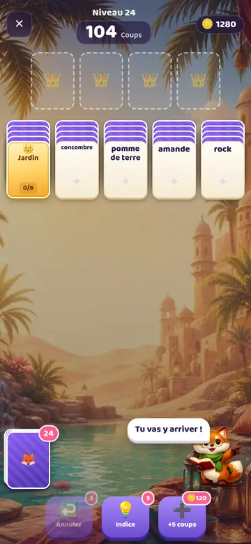 Solitaire de mots : empilez les catégories
