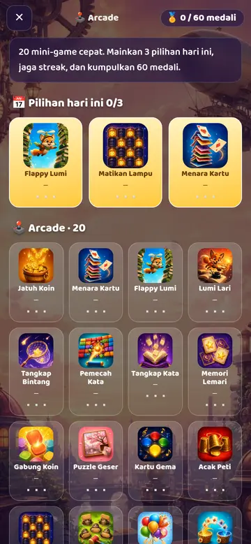 Arkade: 20 mini-game