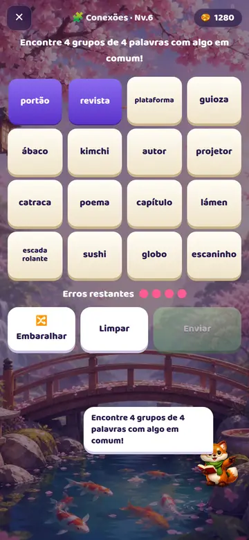 Conexões: encontre 4 grupos de 4
