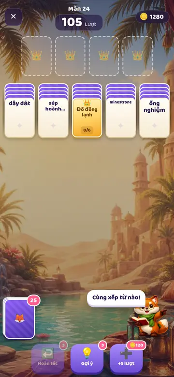 Solitaire chữ: xếp chồng theo chủ đề